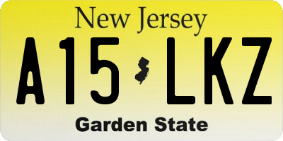 NJ license plate A15LKZ