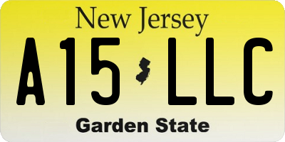 NJ license plate A15LLC