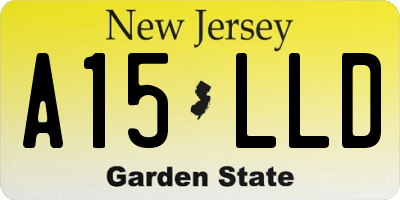NJ license plate A15LLD