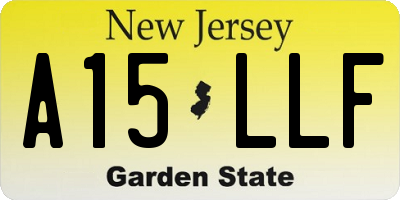 NJ license plate A15LLF