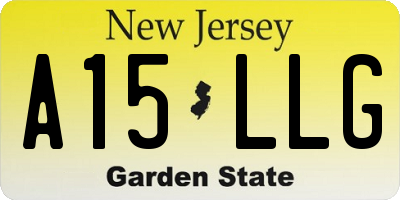 NJ license plate A15LLG