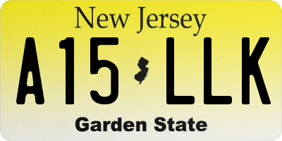 NJ license plate A15LLK
