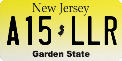 NJ license plate A15LLR