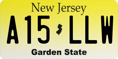 NJ license plate A15LLW