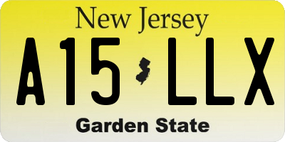 NJ license plate A15LLX