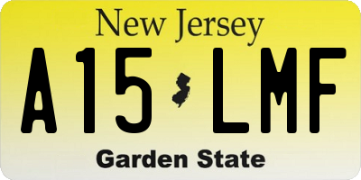 NJ license plate A15LMF
