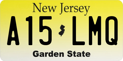 NJ license plate A15LMQ