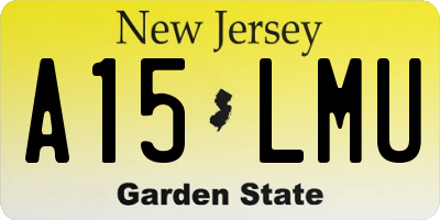 NJ license plate A15LMU