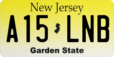 NJ license plate A15LNB