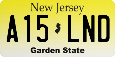 NJ license plate A15LND