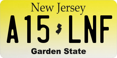 NJ license plate A15LNF