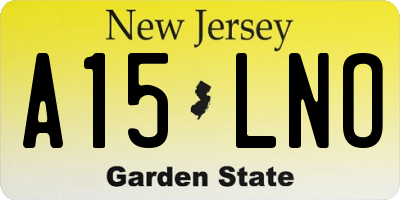 NJ license plate A15LNO