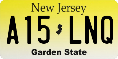 NJ license plate A15LNQ