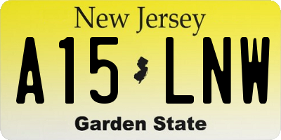 NJ license plate A15LNW
