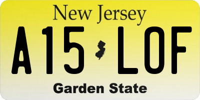 NJ license plate A15LOF