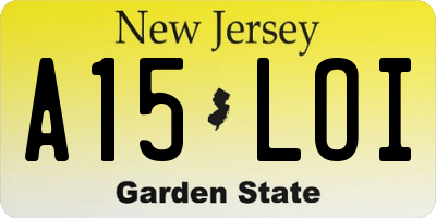 NJ license plate A15LOI