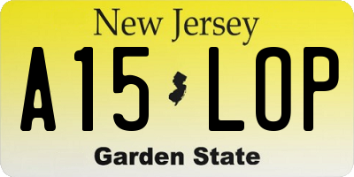 NJ license plate A15LOP