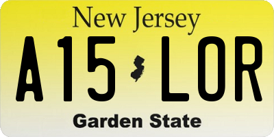 NJ license plate A15LOR