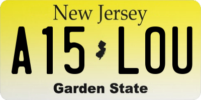 NJ license plate A15LOU