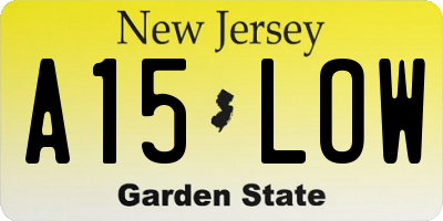 NJ license plate A15LOW