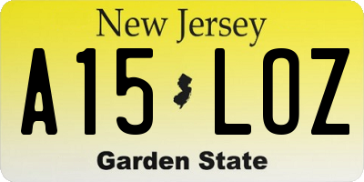 NJ license plate A15LOZ