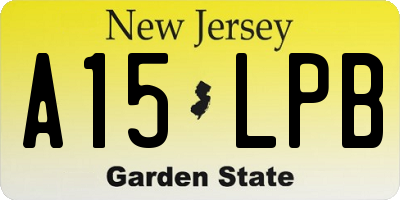 NJ license plate A15LPB