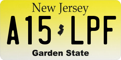 NJ license plate A15LPF