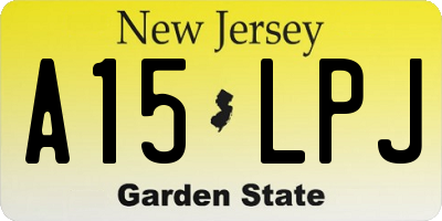 NJ license plate A15LPJ