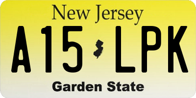 NJ license plate A15LPK