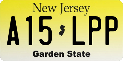 NJ license plate A15LPP