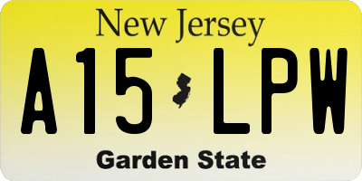 NJ license plate A15LPW