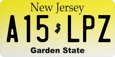 NJ license plate A15LPZ