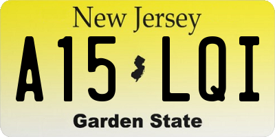 NJ license plate A15LQI