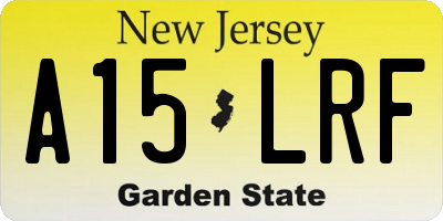 NJ license plate A15LRF