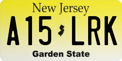 NJ license plate A15LRK