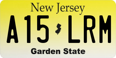 NJ license plate A15LRM