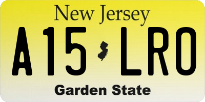 NJ license plate A15LRO