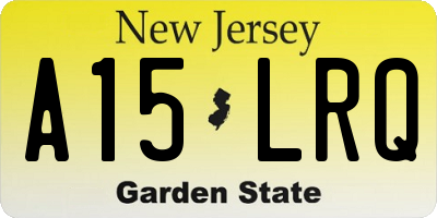 NJ license plate A15LRQ