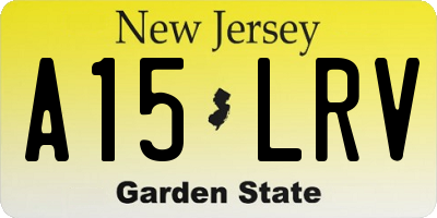 NJ license plate A15LRV