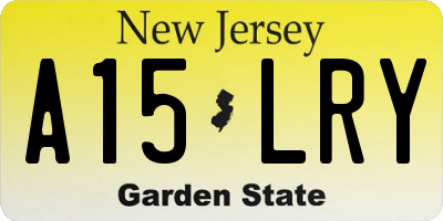 NJ license plate A15LRY