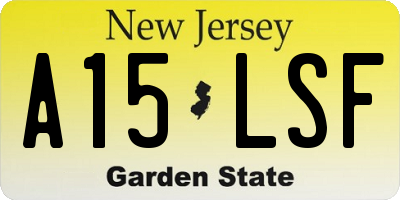 NJ license plate A15LSF