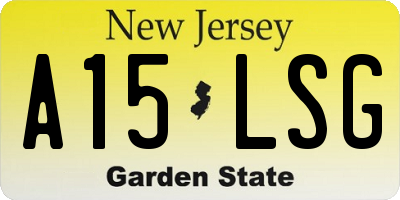 NJ license plate A15LSG
