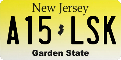 NJ license plate A15LSK
