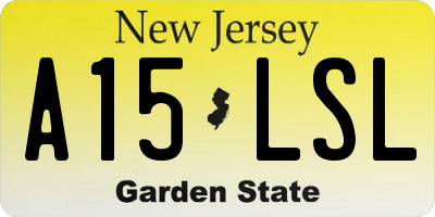 NJ license plate A15LSL