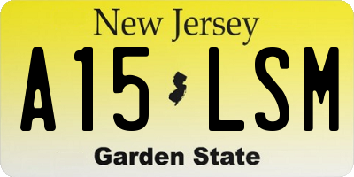 NJ license plate A15LSM