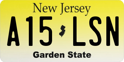 NJ license plate A15LSN