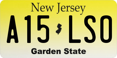 NJ license plate A15LSO