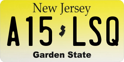 NJ license plate A15LSQ