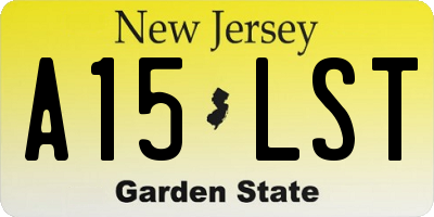 NJ license plate A15LST