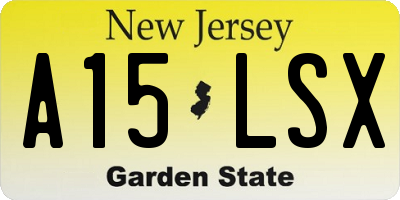NJ license plate A15LSX